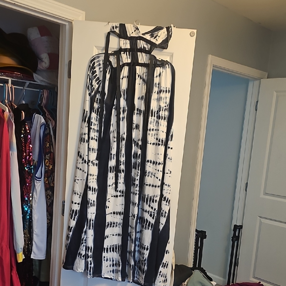 Classic Black and White  Maxi Dress